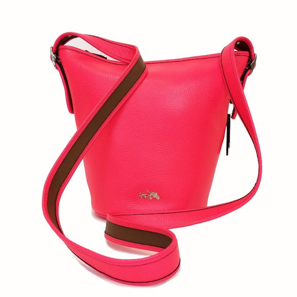 COACH 34527 Neon Pink Mini Leather Duffle